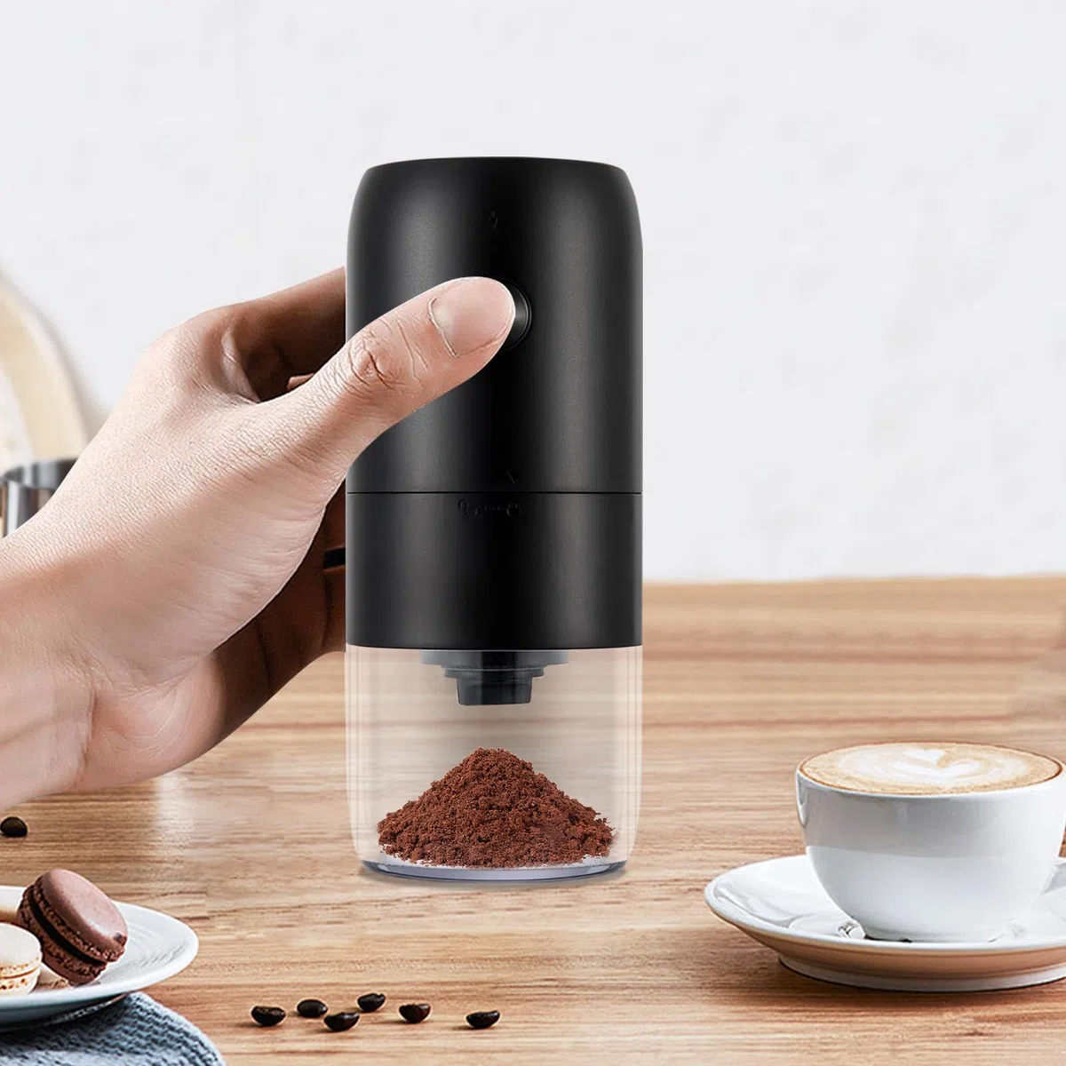 Mini Schrotmühle, Elektrische Getreidemühle Für Mais, Weizen moulin à céréales manuel maison, moulin grains café bio cuisine broyeur grains malt brassage amateur 25W (schwarz)