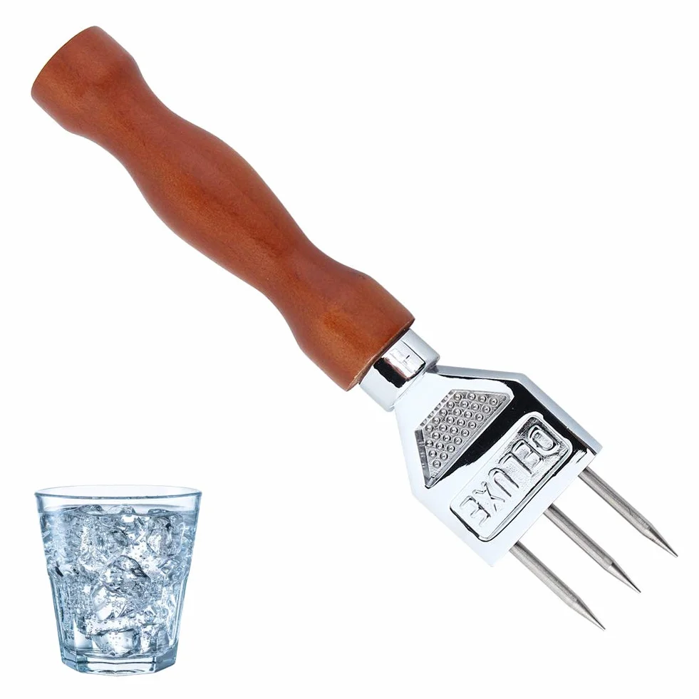 Jeffergarden Eispickel, Eis Meißel aus Edelstahl mit Holzgriff für die Entfernung von Crushed Ice, Chipper, Werkzeug für Küche und Bar, Barkeeper Tool, wiederverwendbar, Barzubehör