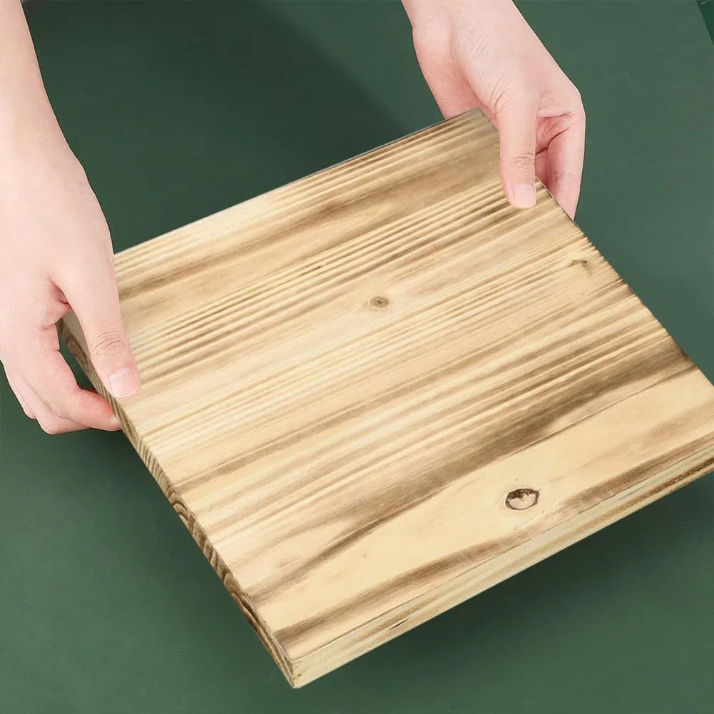 BENECREAT Clay Board Holzmatte, Quadratisches Keramik-Ton-Trockenbrett, Hellbraunes Ton-Trockenbrett Zum Formen Und Schnitzen, Trocknen von Keramikton, 24x24 cm