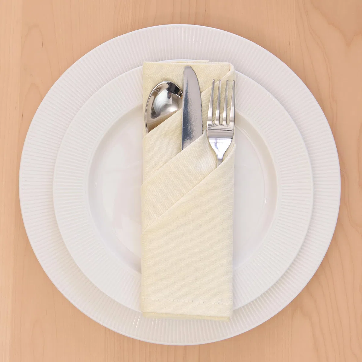 Encasa XO Stoffservietten Baumwolle 6er Set 43x43 cm | 180 GSM Baumwollservietten Natürlich | Waschbar & Wiederverwendbar | Servietten Stoff für Tischdeko, Hochzeit, Restaurant & Alltag