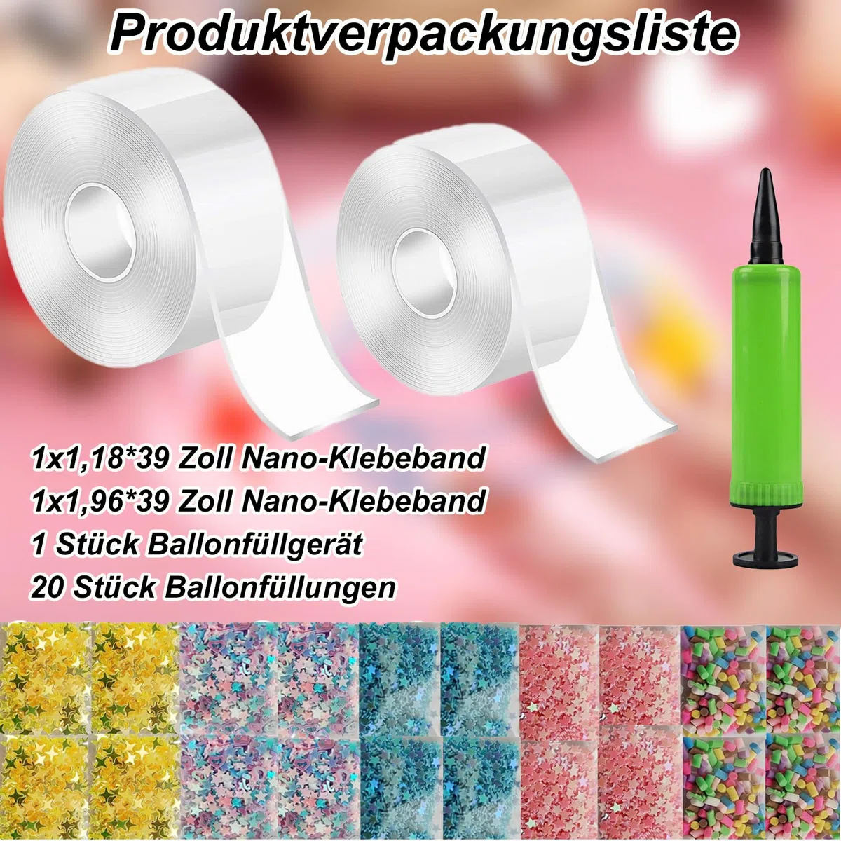 20 Stück Nano Bubble Tape Ball Set, Seifenblasen Flüssigkeit, Magisches Seifenblasen-Klebeband für Geburtstagsgeschenke, Seifenblasen DIY Bastelset Für Erwachsene Kinder Geburtstagsparty Stressabbau