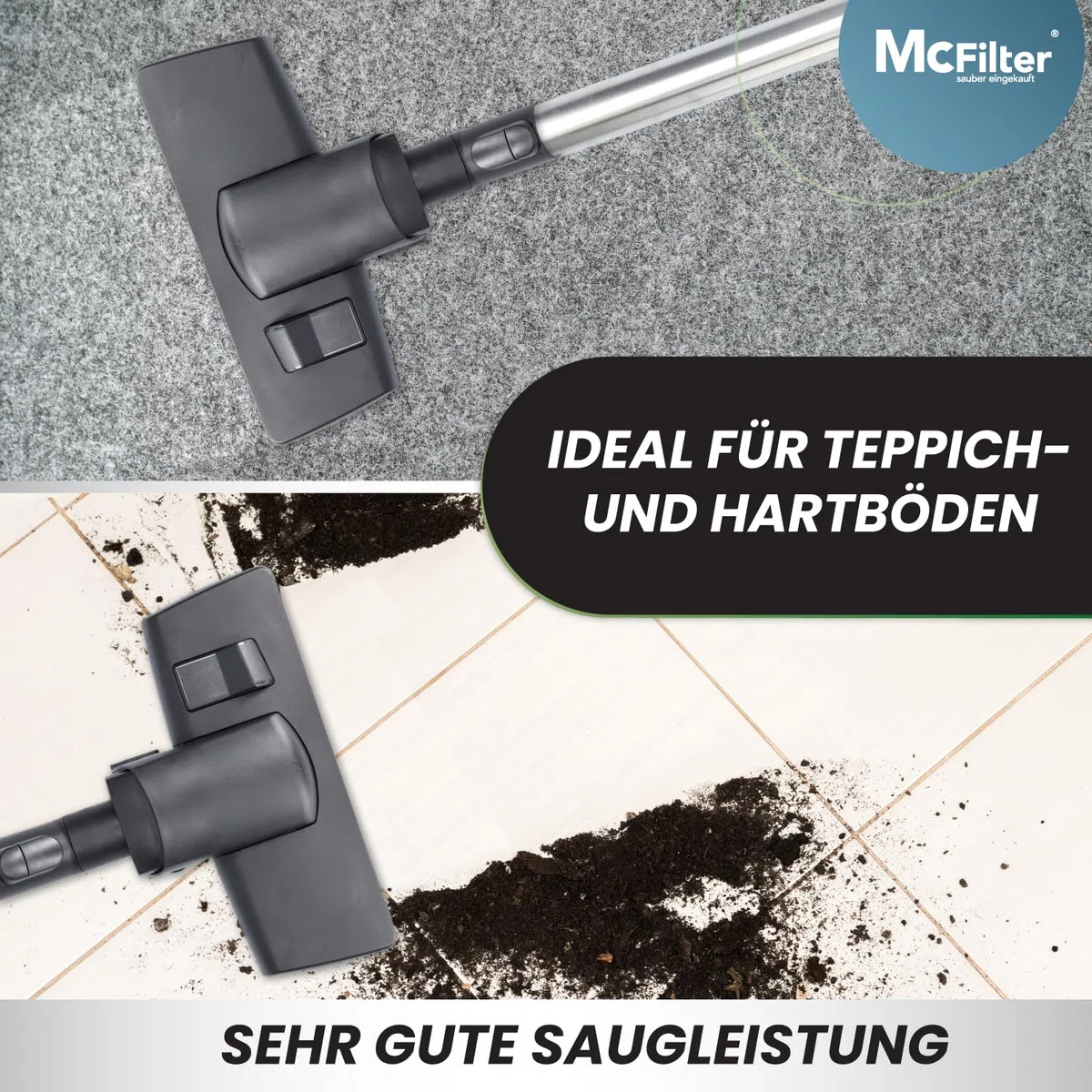 McFilter I Staubsaugerdüse Bodendüse für alle Miele Staubsauger, Complete, Compact, Classic, Swing, C1, C2, C3, S8000, S6000, S5000, S4000, S2000, S2, S3, S4, S5, S6 Serie