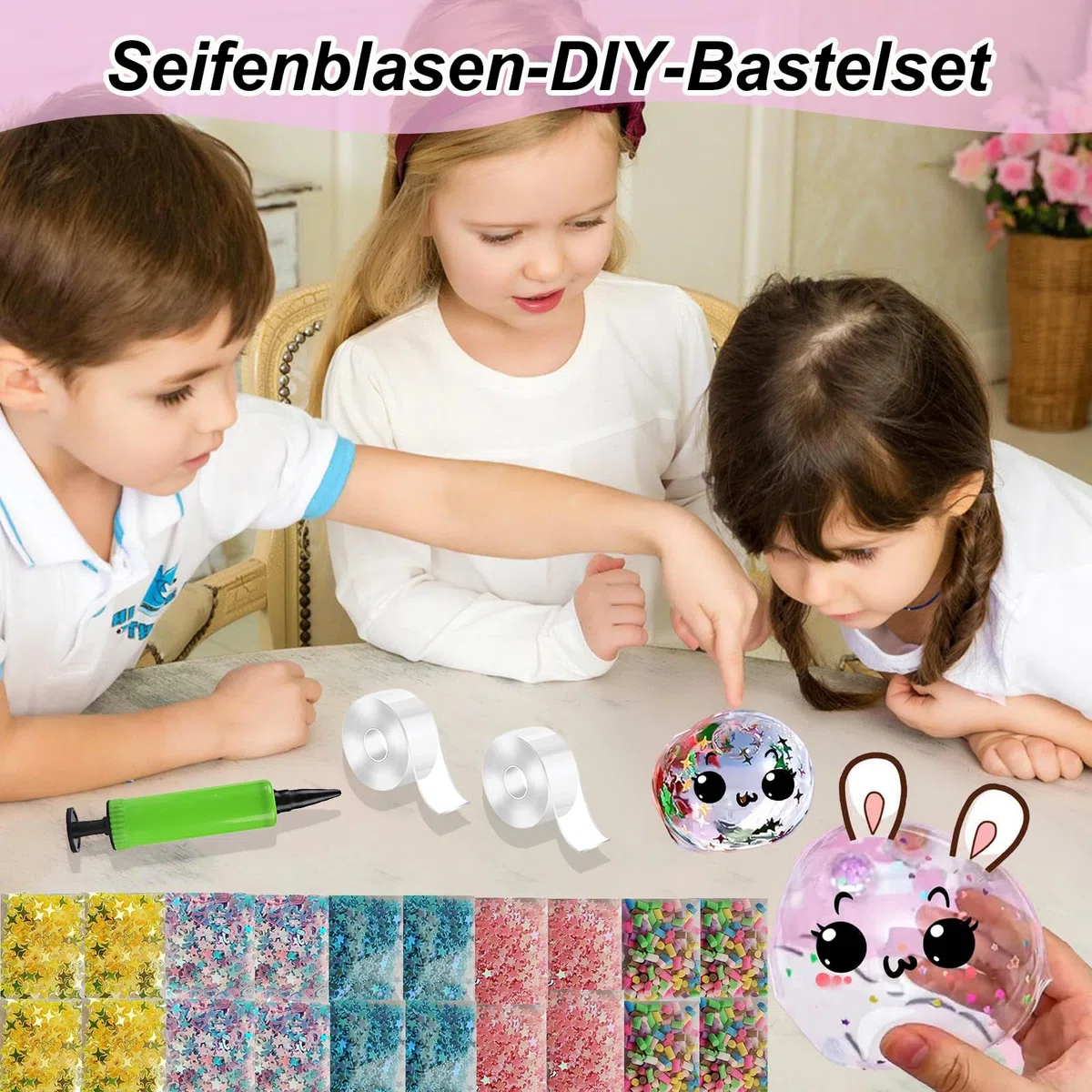 20 Stück Nano Bubble Tape Ball Set, Seifenblasen Flüssigkeit, Magisches Seifenblasen-Klebeband für Geburtstagsgeschenke, Seifenblasen DIY Bastelset Für Erwachsene Kinder Geburtstagsparty Stressabbau