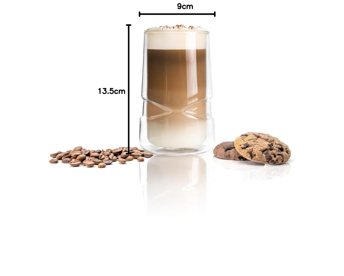 Latte Macchiato Gläser 350ml Doppelwandig Kaffee Thermogläser Cappuccino Tassen Teegläser 4er Set (4, 350ml)
