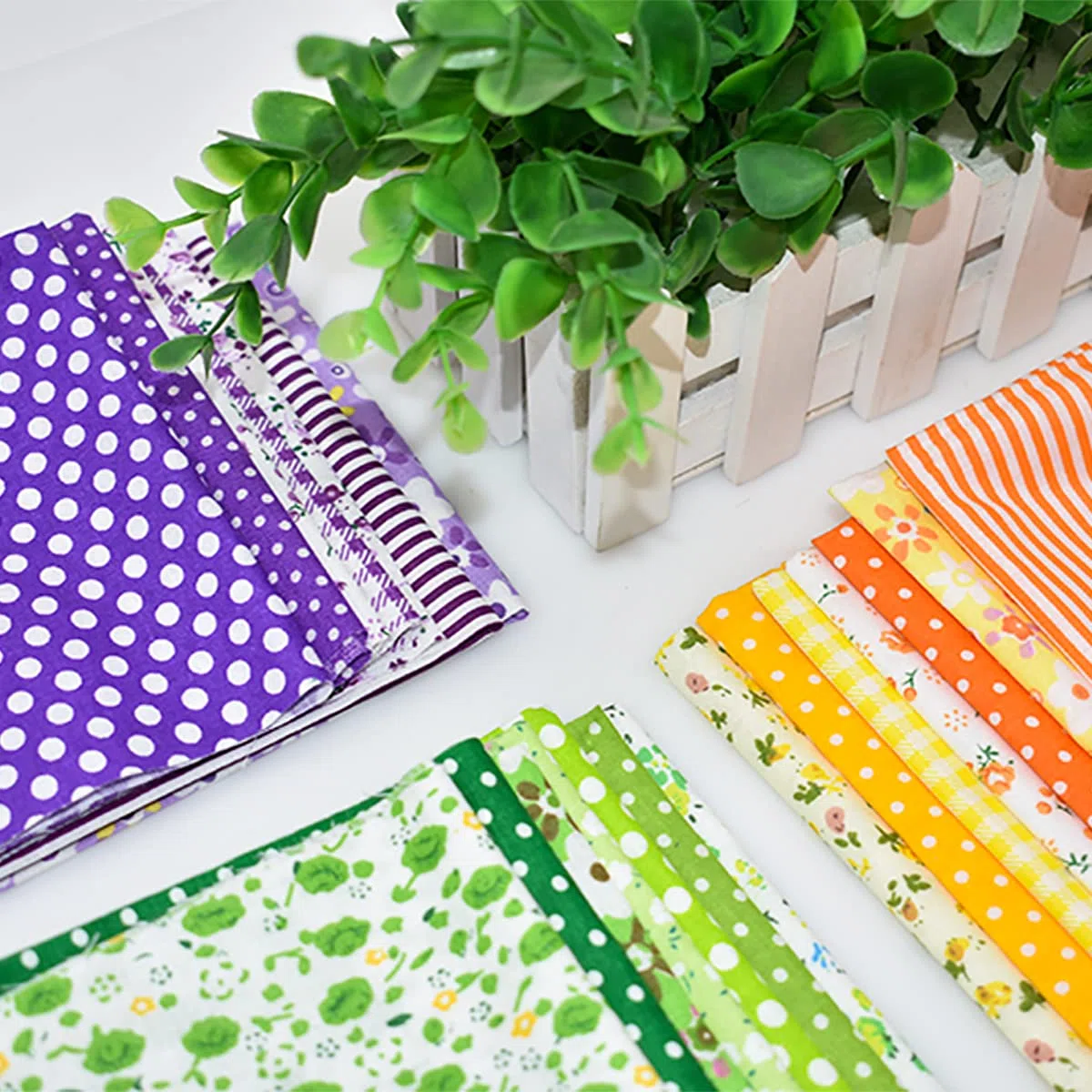 42 Stück 24,8 x 24,8 cm Baumwollstoff Nähen Patchwork Quadraten Quilten Bündel verschiedene Muster Tücher zum Nähen DIY Kunst Arbeit Zubehör Scrapbooking Quilten