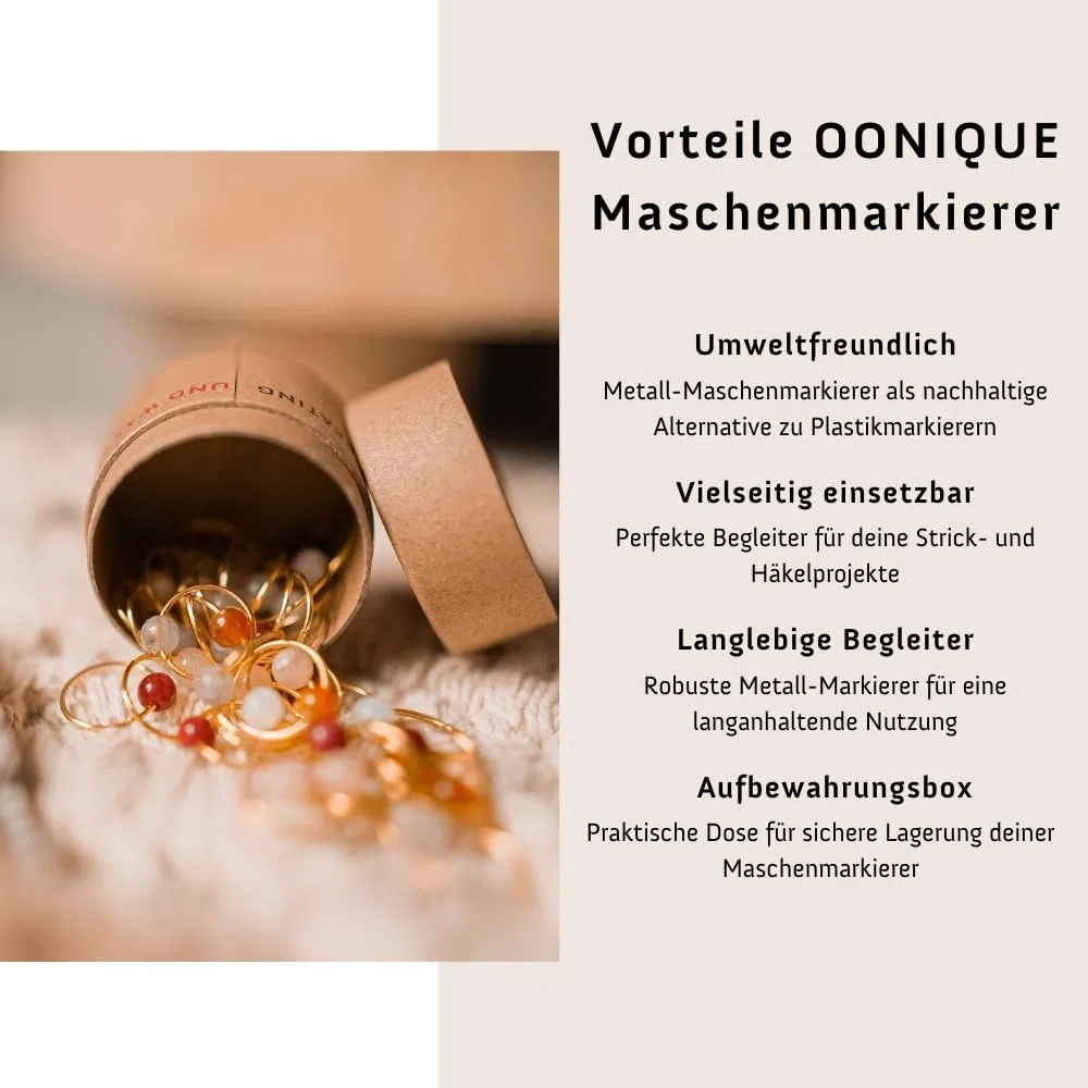 Hochwertiges Maschenmarkierer Set - 40 Metall Ringe in 5 Farben | Praktisches Strick- und Häkelzubehör, Maschenmarkierer Metall