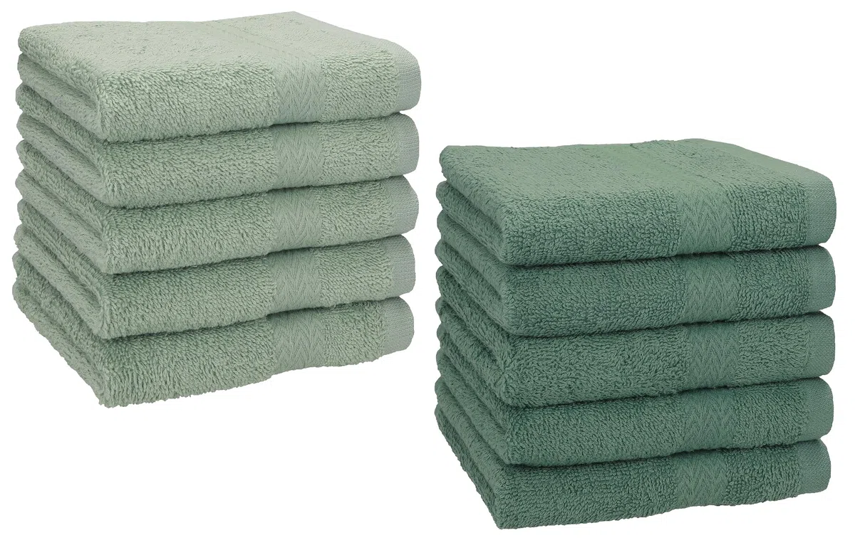 Betz 10 Stück Seiftücher Premium 100% Baumwolle Größe 30x30 cm Farbe heugrün - tannengrün