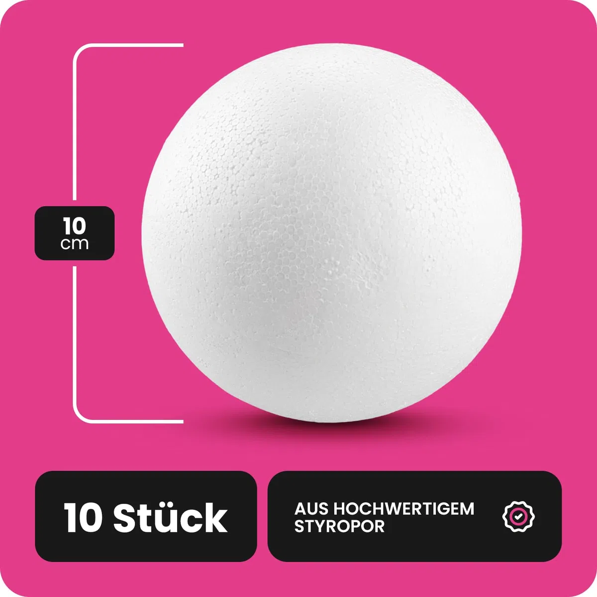 Netuno 10 Stück Styroporkugel 10 cm weiß Styroporball Polystyrolkugel Bastelkugel Schaumstoff Ball für DIY Basteln Hobby Kunst Schule Weihnachtsdeko Weihnachtsbaum Dekoration