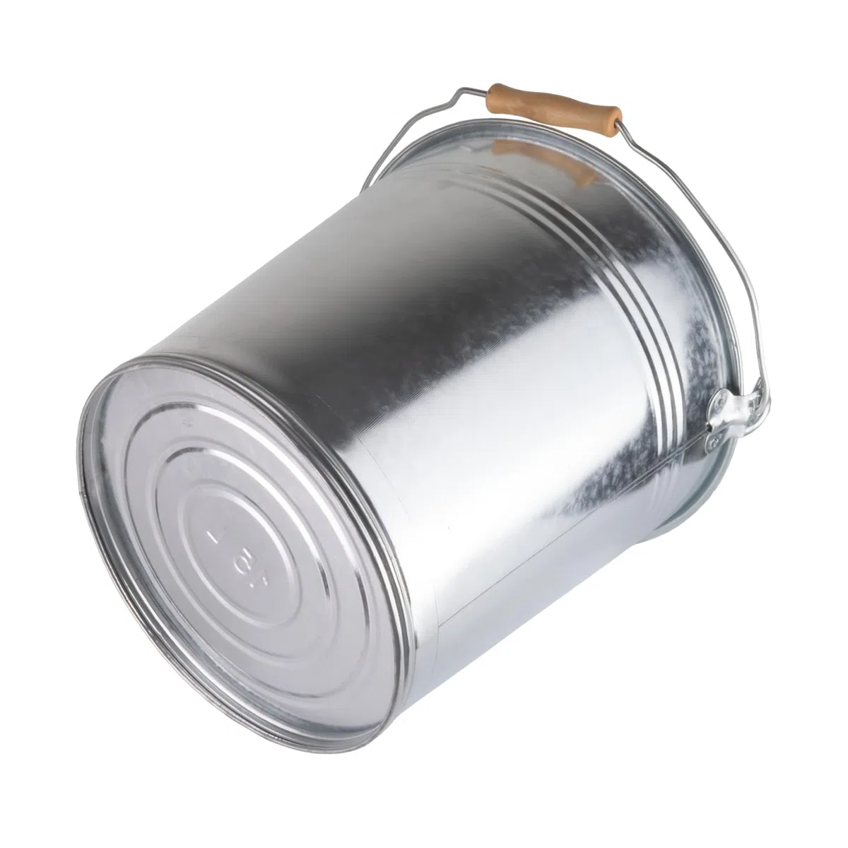 Zinkeimer 15 Liter mit Holzgriff, Metalleimer Robuster Zinkeimer mit Henkel, Vielseitiger Metalleimer für Garten als auch Dekoeimer, Haushalt und BAU, Verschiedene Größen verfügbar