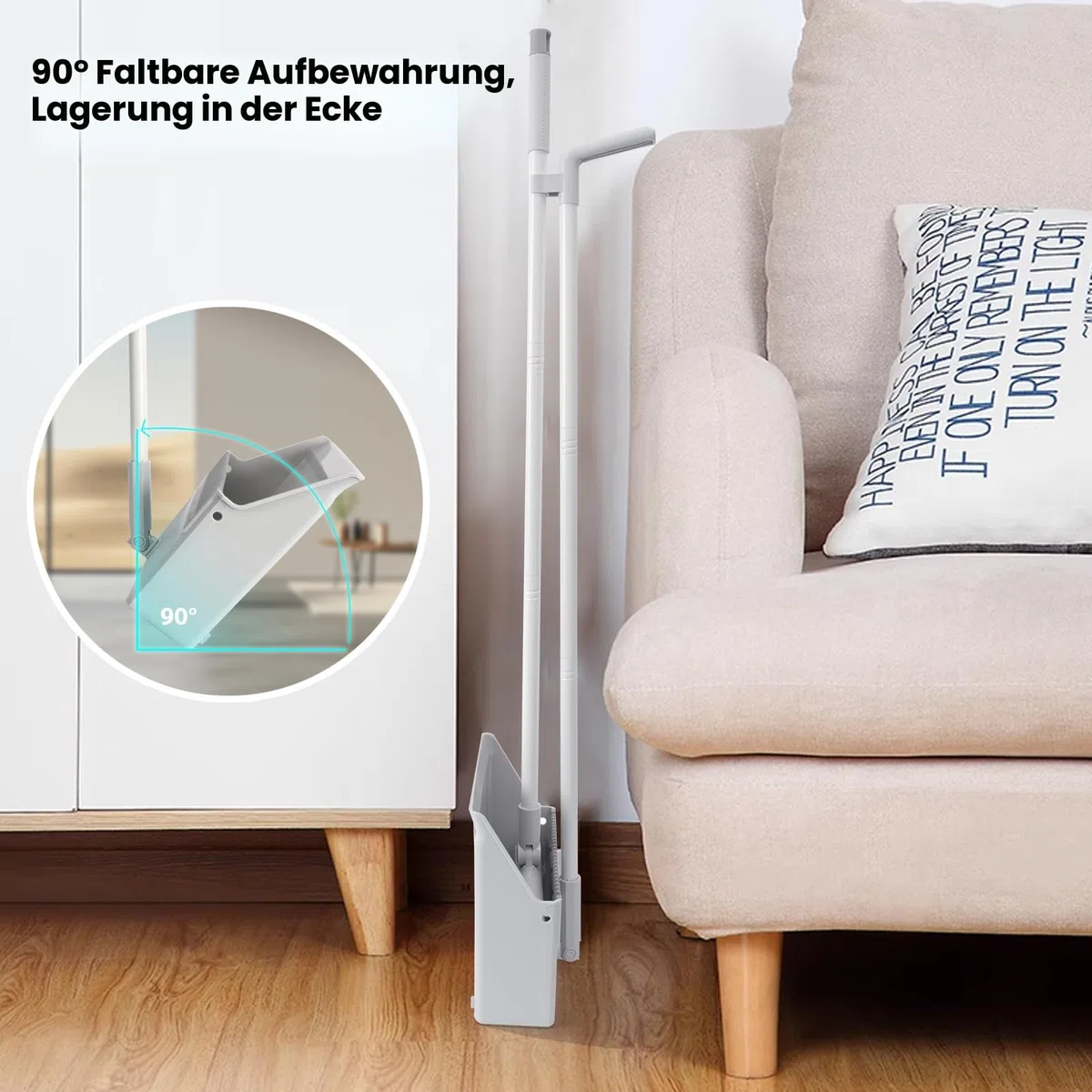 BUUROOHM Besen- und Kehrschaufel-Set für Zuhause, mit langem Griff, 104 cm/127 cm, Kehrschaufel, Kombi-Set für Zuhause, Küche, Zimmer, Büro, Lobby, Boden, Innen- und Außenbereich, aufrechter