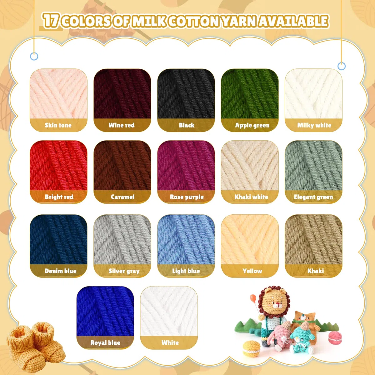 Aeelike 600g(12x50g) Acrylgarn Wolle zum Stricken, 5Ply Häkelwolle Baumwolle zum Häkeln, Cotton Yarn Strickwolle Set für Anfänger, Erfahrene Häkeler, Elegantes Grün