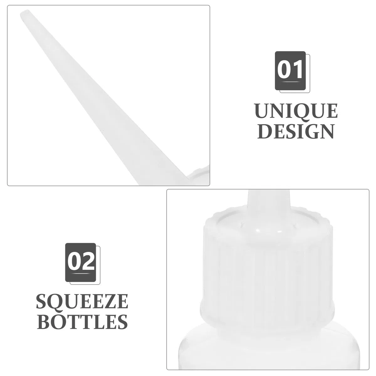 DOITOOL 20 Stücke Spritzflasche Kleine Quetschflaschen mit Kappe Nachfüllbare Condiment Squeeze Flasche Kunststoff Tropfflaschen für Kunst Handwerk BBQ Öl Ketchup Sauce 50ml