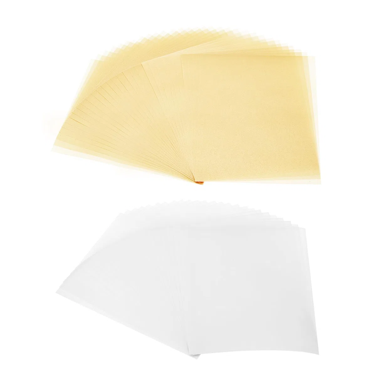 PATIKIL 60 Blätter Pergamentpapier 8.5x11" Druckbares Transparentes Papier 100GSM Farbig Für Einladungen Laser Tintenstrahldruck Kartenbasteln Handwerk Hochzeit Pausieren Beige Gold/Weiß