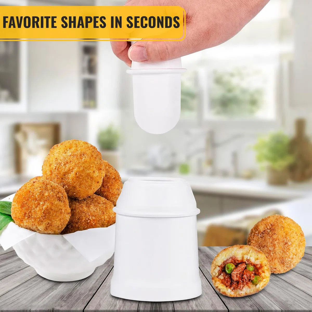2 Stück Onigiri Form, 2 Form Arancini Maker, Onigiri Maker, FleischbäLlchen Former, 80–160g Fassungsvermögen, Mould für Fleischbällchen, Kartoffelkroketten, Arancinotto (Kreisförmig/Konisch)