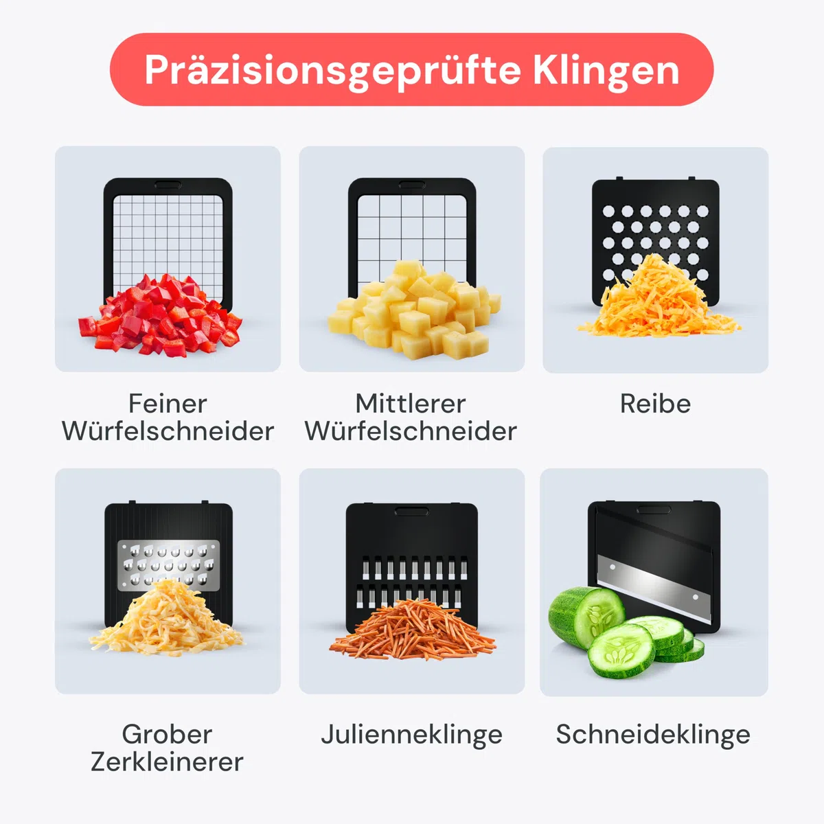 Fullstar Gemüseschneider und Mandoline Gemüsehobel - Julienne- und Würfelschneider für Gurken Zwiebeln Kartoffeln Früchte - Reibe für Gemüse Käse - Küchenzubehör Küchengeräte (6-in-1 Kompakt Weiß)
