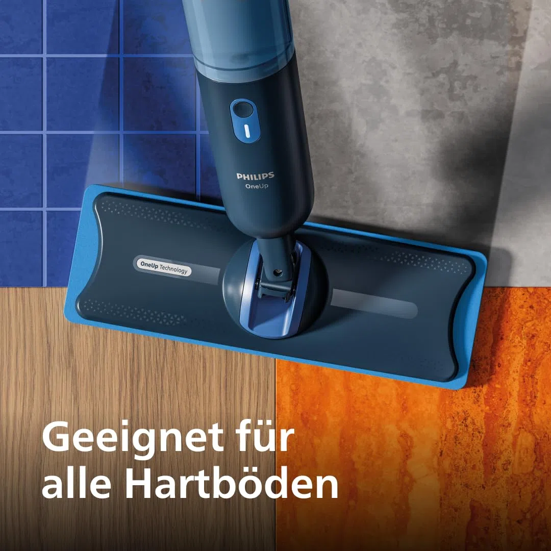 Philips OneUp Original Reinigungspad Einzelpack – Für empfindliche Hartböden, saugt Schmutzwasser auf, gibt Frischwasser ab, 50 % schnellere Trocknung, waschbar, bis zu 6 Monate nutzbar (XV1882/10)