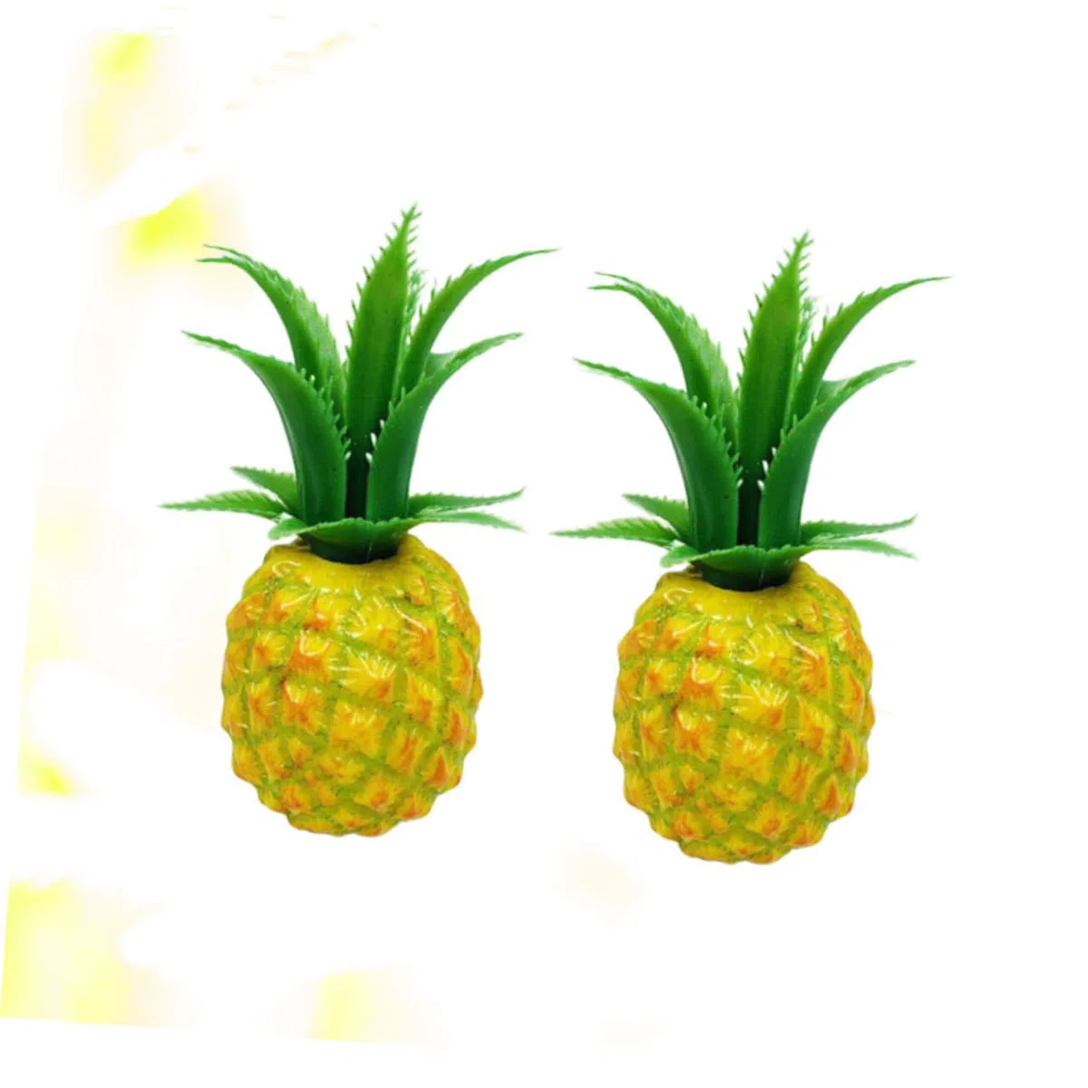 2 Stück Künstliche Ananas Modelle aus Kunststoff Naturgetreue Deko Früchte Lebensechte Tischdekoration und Fotorequisiten Größe S Schadstofffrei für Wohn und Bürodekoration