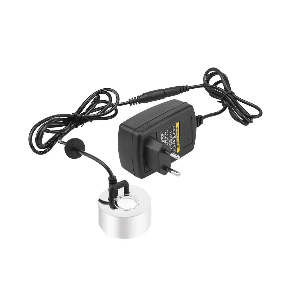 Ultraschall-Nebelmacher Fogger Metall Zerstäuber mit 24V Adapter, Ultrasonic fog maker Nebler Ultraschall Vernebler für Wasserbrunnen Teich Topf Steingarten Waschbecken