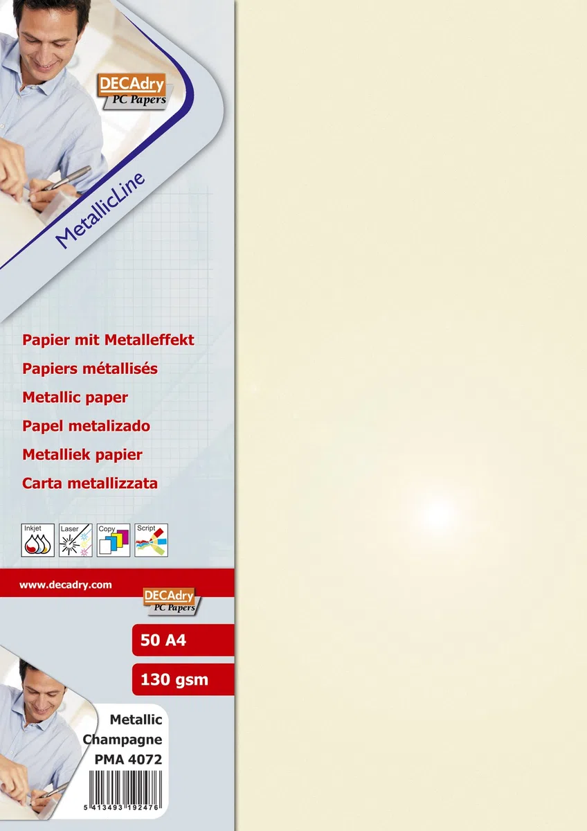 Computer Craft Computer Craft Papier A4 130 Blatt, Metallic champagner, 50 Stück