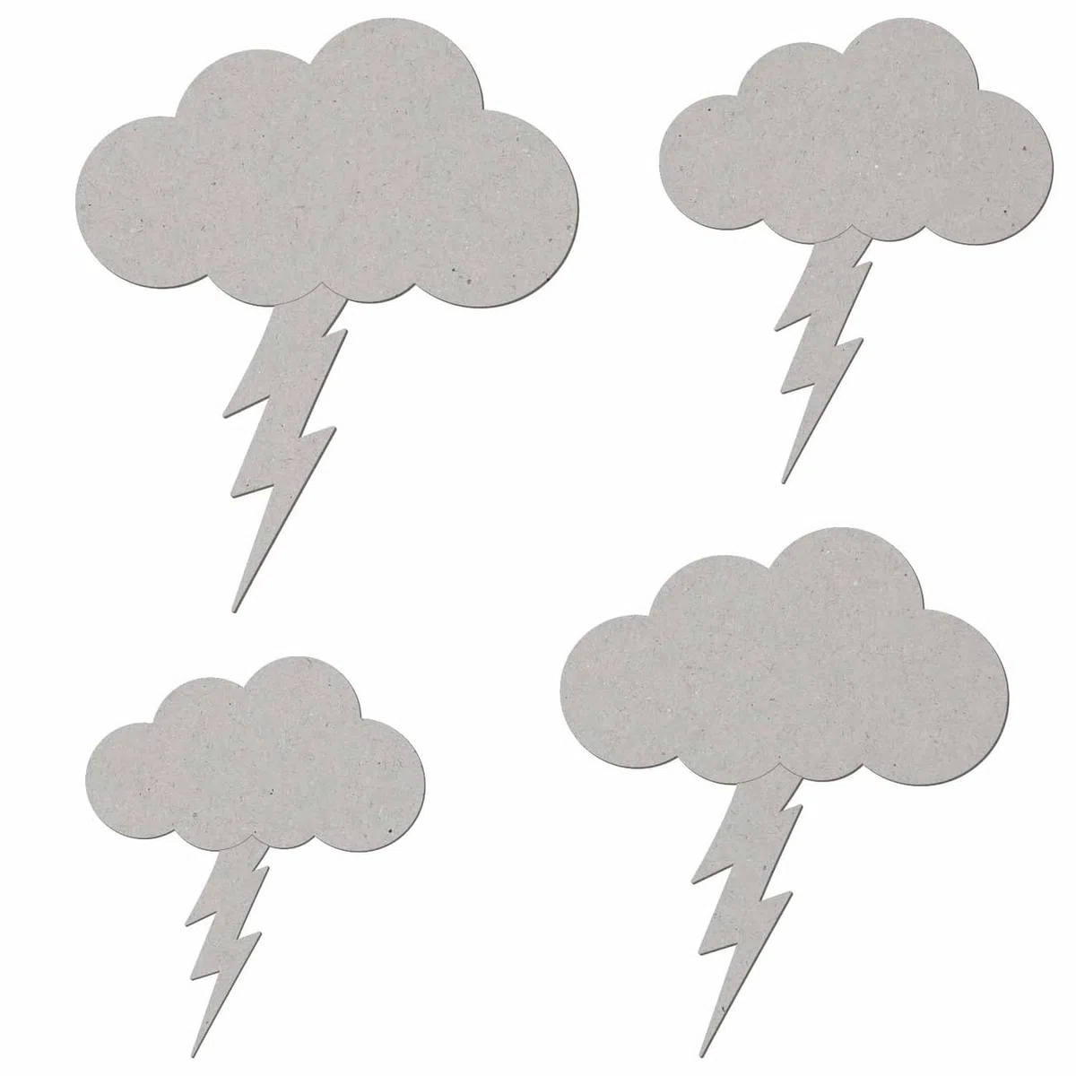 Pappe Wolken mit Blitz - 3-50cm Basteln Deko