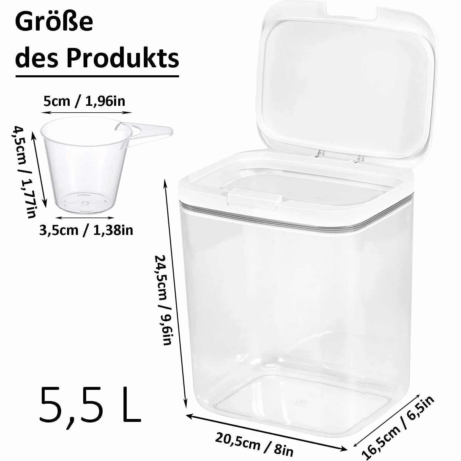 Waschmittel Aufbewahrung, 5,5L Aufbewahrungsbox mit Deckel, Waschpulverbehälter mit Luftdichtem Deckel, Waschpulver Aufbewahrungsbox, Wäsche Pods Behälter, für Badezimmer, Toilette