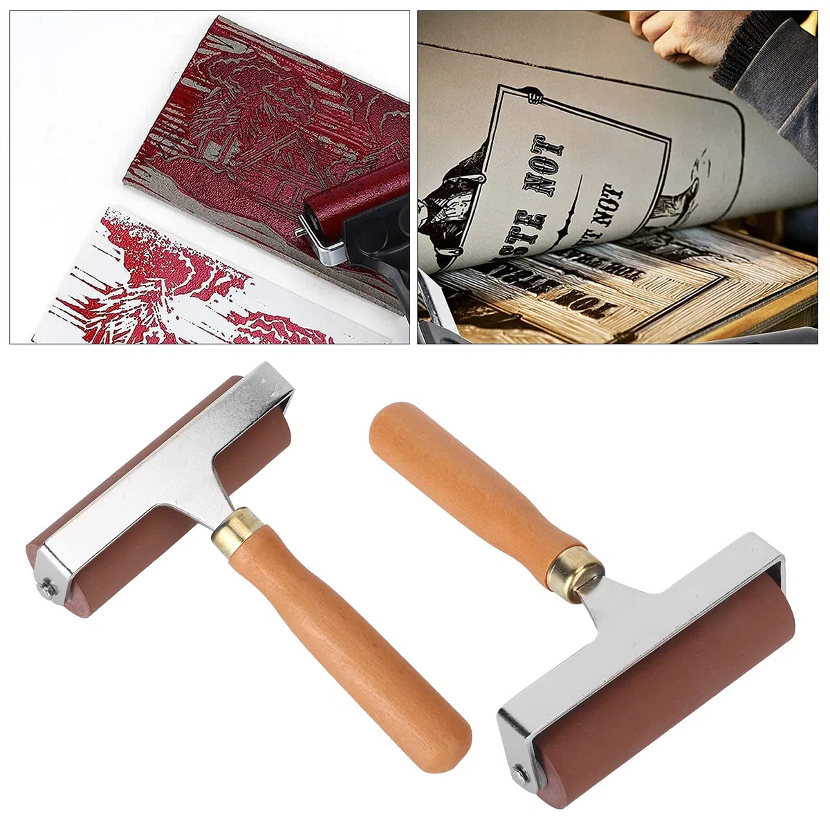 Goshyda Brayer, weiche Flexible langlebige elastische Gummiwalze, um den Druck zu beenden, glatt und sauber zu stempeln, geeignet für Druckgrafik, Tintenblock, Geschnitzte Oberfläche(10cm)