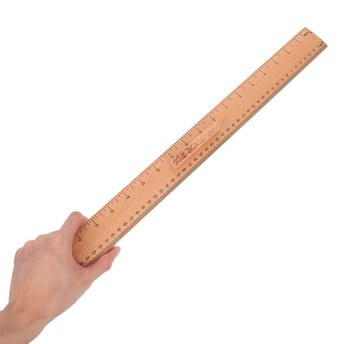 Healifty Maßstab Holzlineal 50cm mit Doppelter Skala für Stoffmessung und Nähwerkzeug im Unterricht und Bastelarbeiten mit Glatter Oberfläche