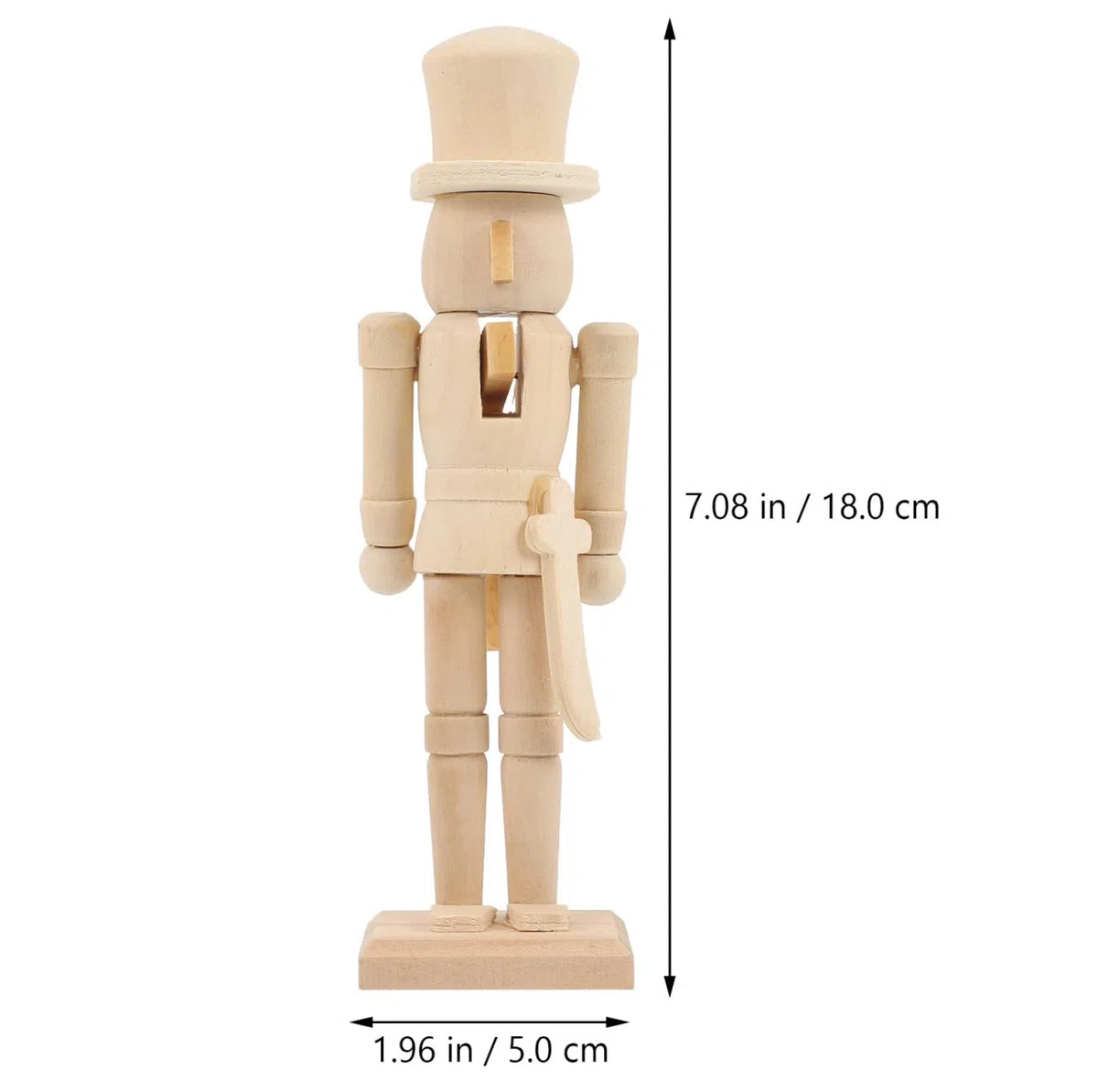 Veemoon 3 Stück Unlackierte Holz Nussknacker Figuren Unvollendete Walnuss Soldaten Puppen DIY Weihnachtsdekoration Kreatives Bastelspiel für Festliche Wohnraumgestaltung