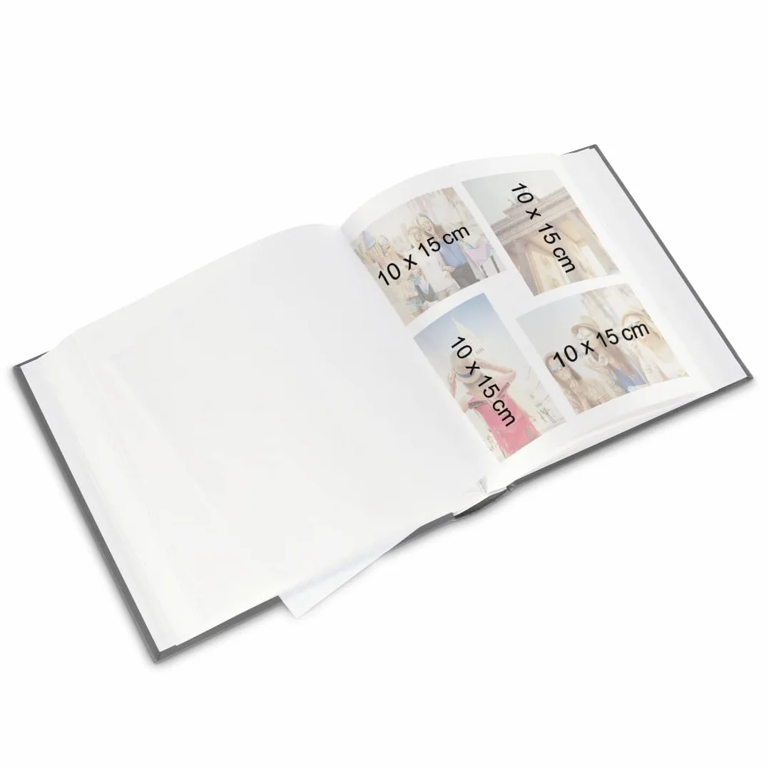 Hama Fotoalbum Jumbo 30x30 cm (Fotobuch mit 100 weißen Seiten, Album für 400 Fotos zum Selbstgestalten und Einkleben) schwarz