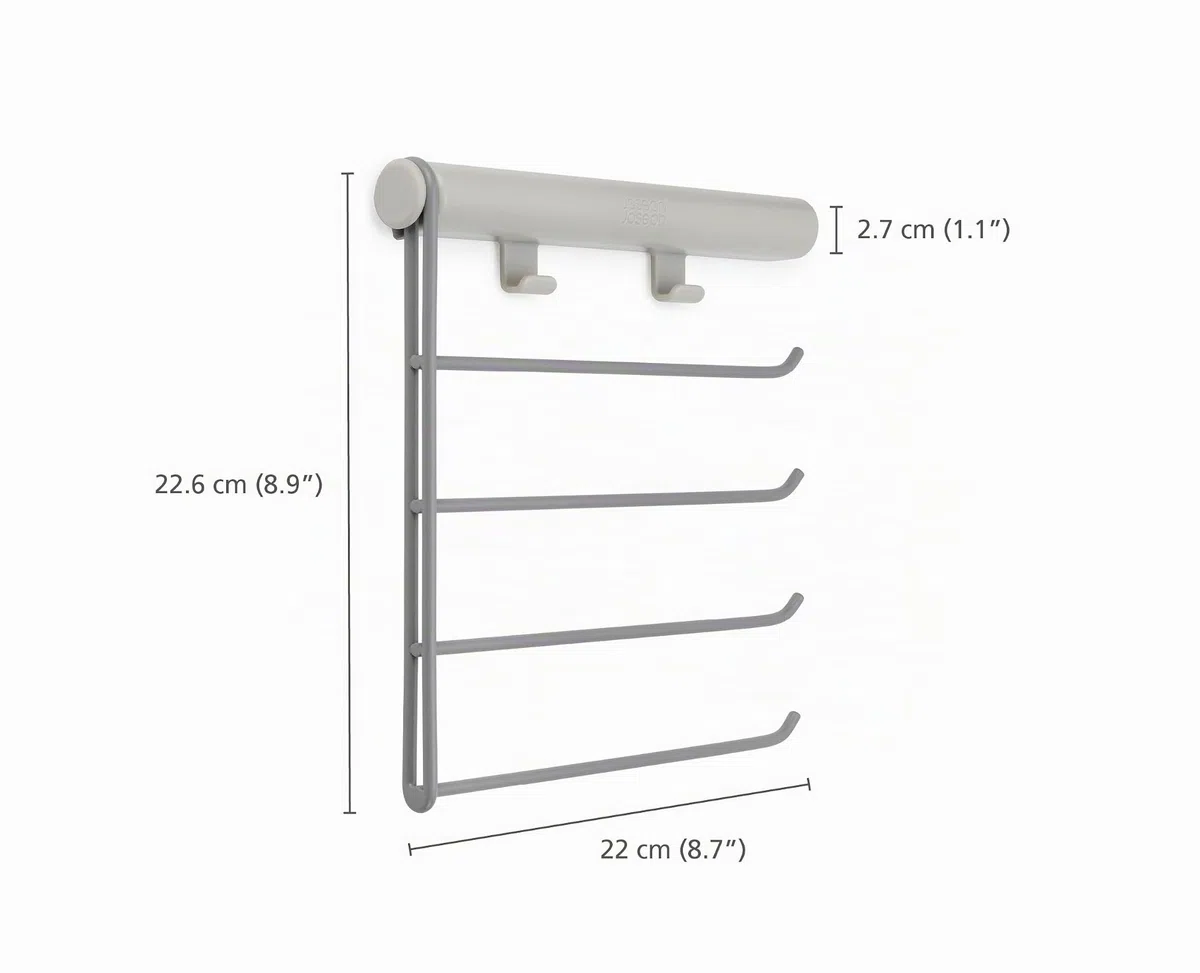 Joseph Joseph Orderly Gürtel, Krawatten und Schals Halter, Kleiderschrank Organizer, 4 Stangen, 2 Haken