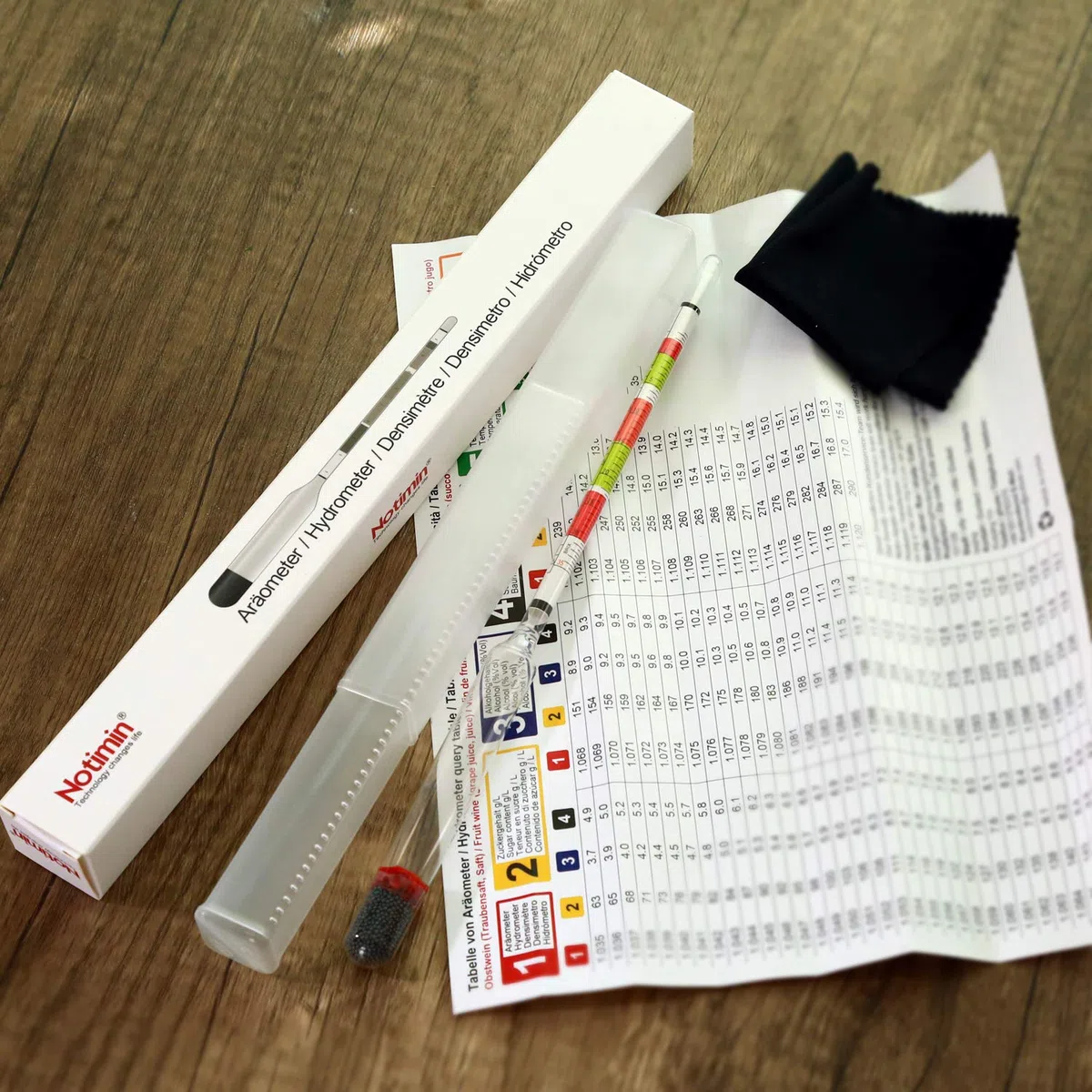 Zuckergehalt Messgerät Winzer Hydrometer für Hausbrauwein, Obstwein, Bier - Alkoholmeter zur Messerung von Dichte, Zuckergehalt, potentiellen Alkoholgehalt vor der Gärung(Anleitung in Deutsch)