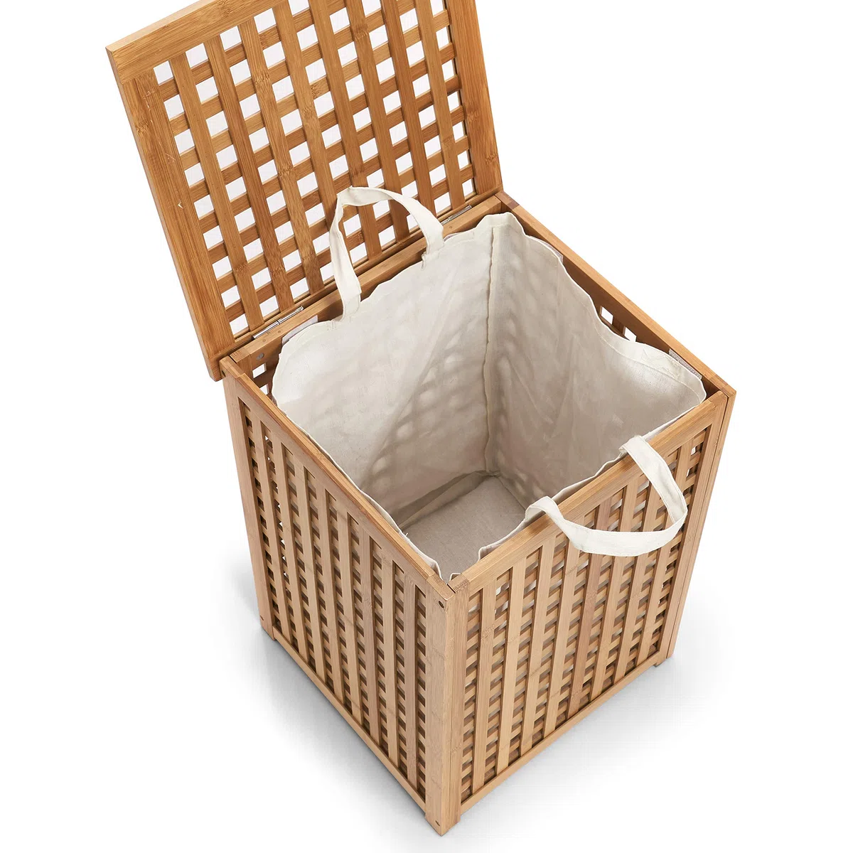 Zeller 13438 Wäschetruhe 40 x 40 x 58 cm, Bamboo