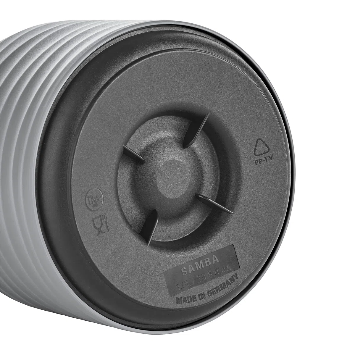 Emsa N40109 Samba Wave Isolierkanne | Quick-Press Kunststoff | Glas-Isolierkolben | Kaffeekanne: 12h heiß/24h kalt | 100 % dicht | Wave stone | 1,0 Liter
