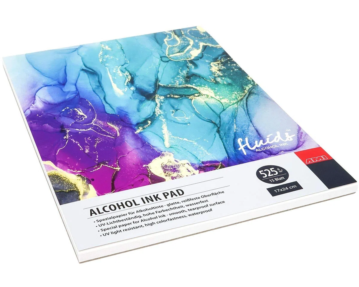 ARTSERVICE-TUBE Alcohol Ink Block, Alkohol-Tinte Papier, Bogenware, 525g/m² (17x 24 cm Block)