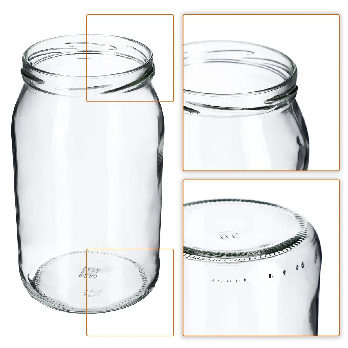KADAX 8er Set Einmachgläser 760ml TO82 Blau kariert, Große Sturzgläser mit Schraubdeckel, Einkochgläser Fermentierglas für Gurken, Gemüse, Sauerteig