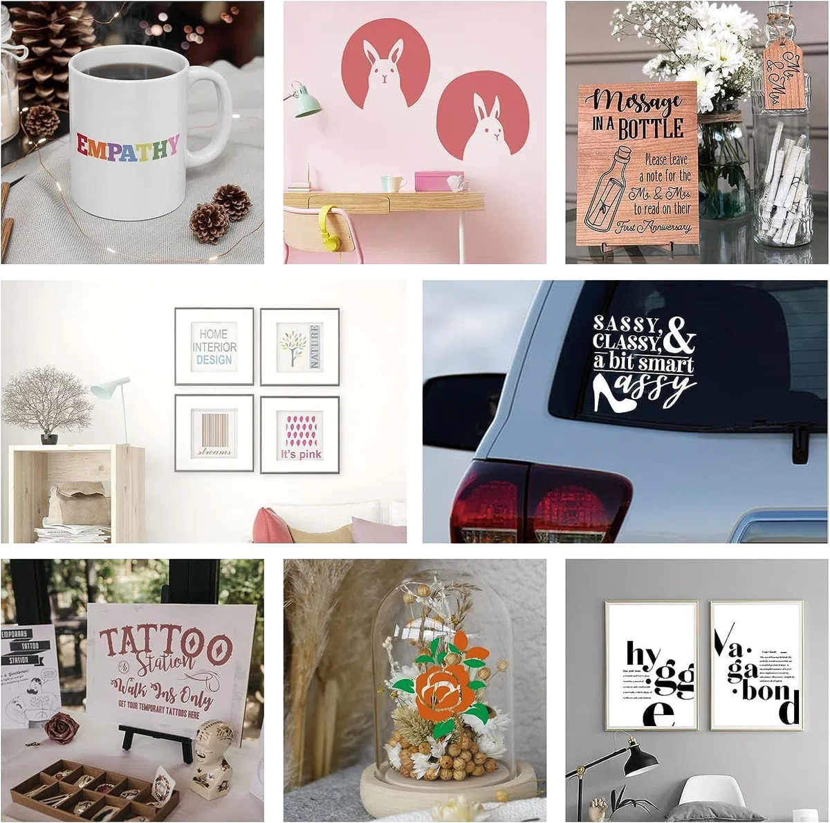 Smart Vinyl Permanent Cricut Joy Folie - 14cm*30.5cm Vinylfolie Plotter, Plotterfolie Vinyl Selbstklebend Set für Laptops, Telefone, Wände und mehr Transferfolie Plotterfolie 36 Stück