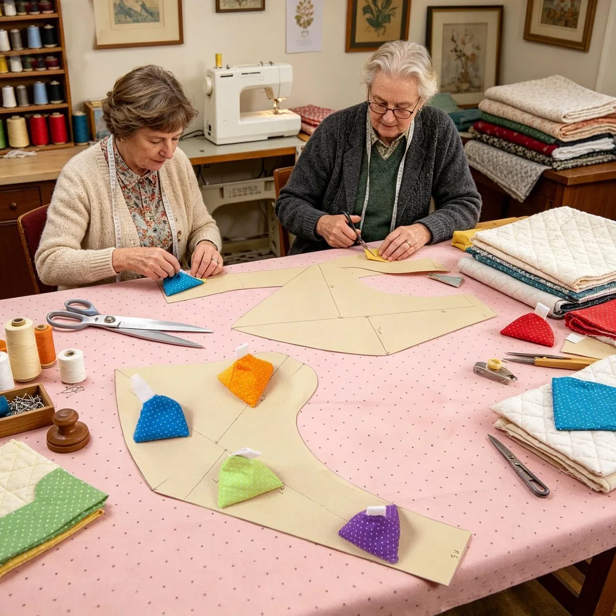 4er Set Schnittmustergewichte: Stoffgewichte zum Nähen ohne Stecknadeln – 120g Nähgewichte für Stoffzuschnitt & Quilting, Fixiergewichte für Schnittmuster inkl. Aufbewahrungstasche, Dreieckig