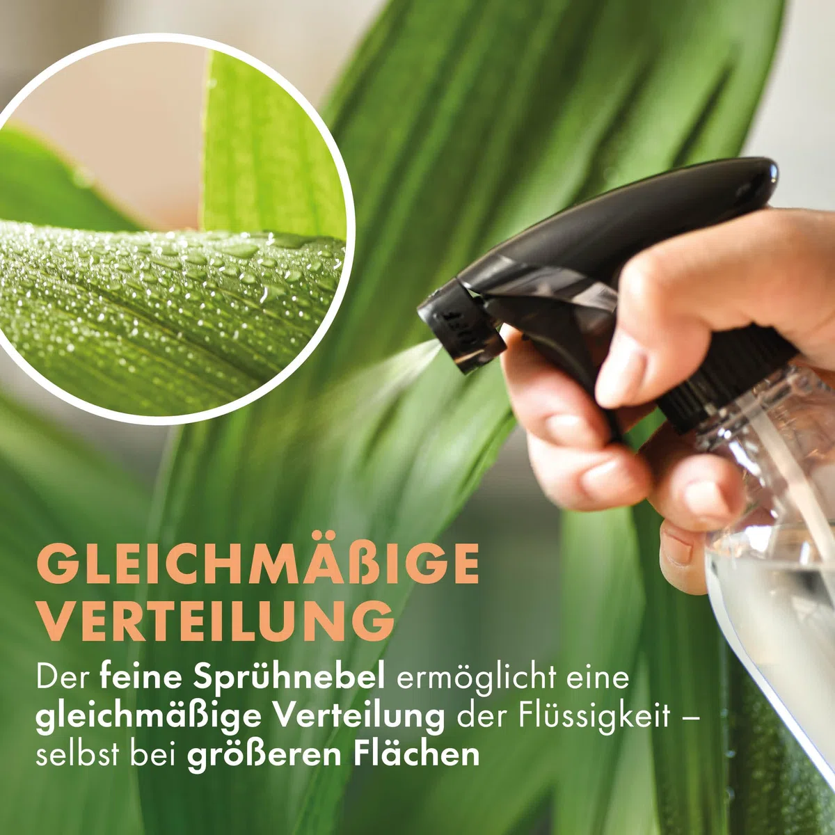 3x Sprühflasche 750ml mit Etiketten - Gleichmäßiges & feines Sprühbild, dichte & auslaufsichere Polyethylen-Sprühflasche für Pflanzen, Autopflege & mehr - 3x Set
