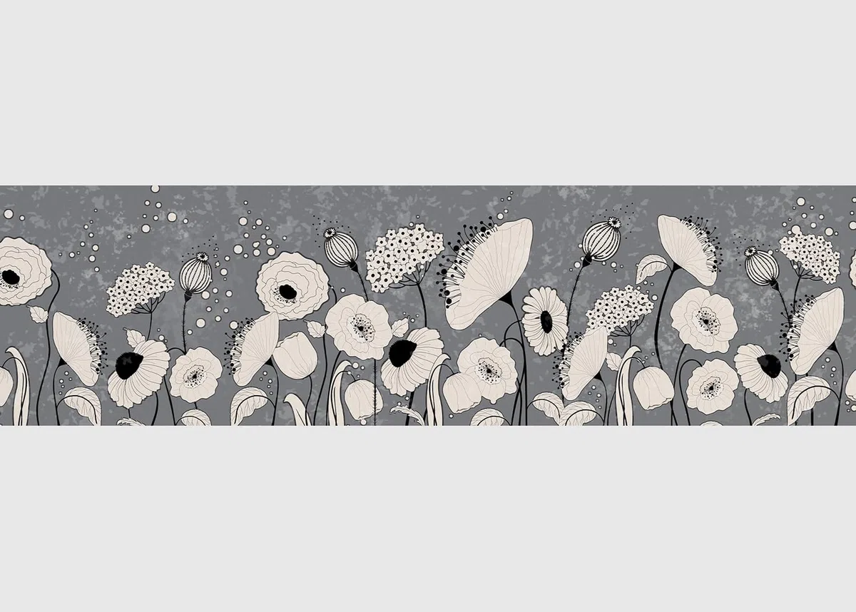 AG Design Selbstklebende Bordüre Abstraktionsblumen, AWB 8412 | Wasserfest Dekoration für Wände, Möbel, Tapeten, Wandverkleidungen und Türen, Folie, Mehrfarbig | Breite 500 cm x Höhe 13.8 cm