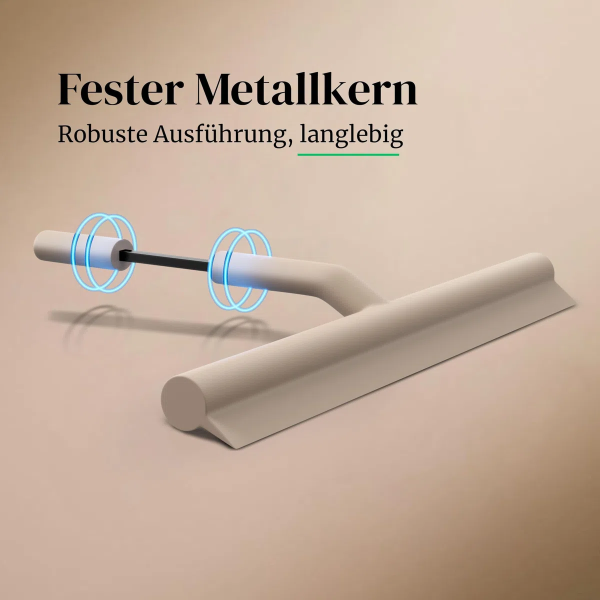 Silikon Duschabzieher mit Halterung ohne Bohren (Taupe, 28 cm Lippe) - Extra breiter Abzieher & Wischer für Dusche - Duschkabinenabzieher für Duschwand - Flitsche Wasserabzieher