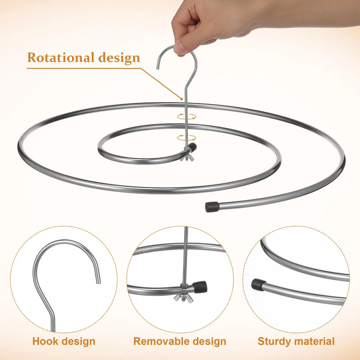 Spiral Wäscheständer Multifunktionaler Wäscheständer 2 Stück aus Edelstahl Platzsparender Kleiderbügel zum Trocknen Silberfarben für Dryer Blätter und Bettwäsche