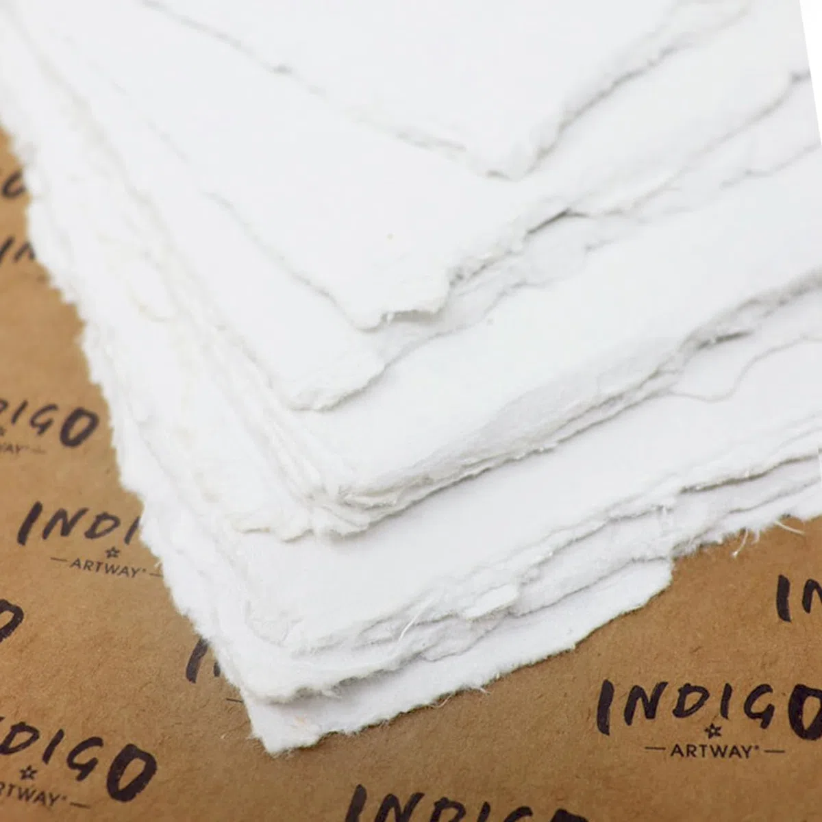Artway Indigo – A3 Baumwollstoff-Papier – 100% Baumwolle/handgefertigt – 350 g/m² mittlere Textur – A3 (15 Blatt), natürliches weiß
