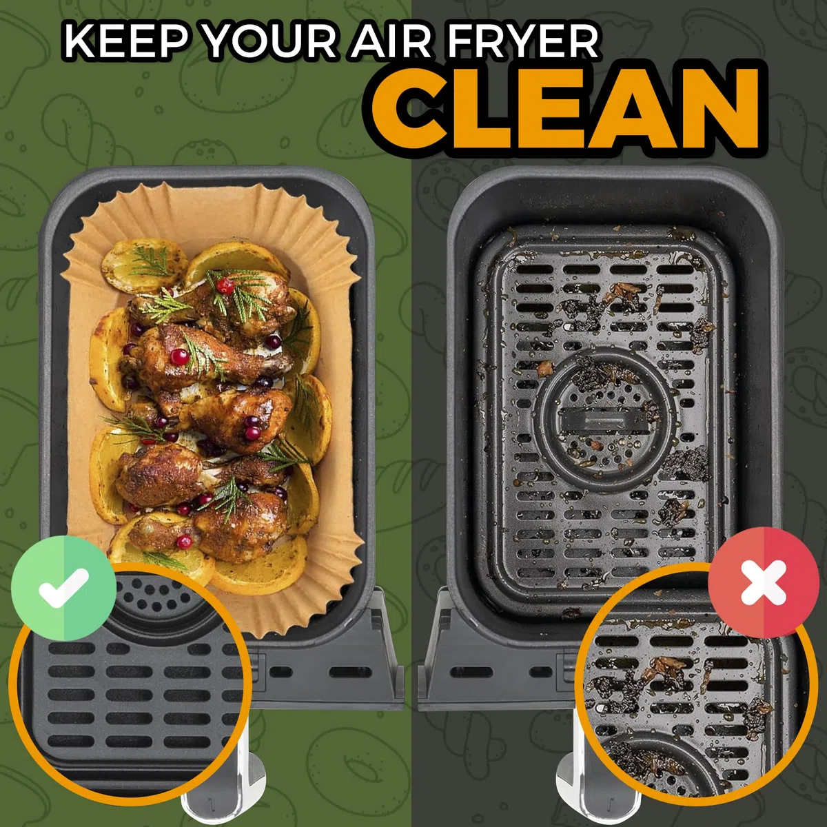 Pietuley 225 Stück Backpapier für Heißluftfritteuse Ninja Foodi Flexdrawer AF500EU 10,4L, Hot Air Fryer Accessories für Cosori Dual Blaze Twinfry 10L, Ninja Heißluftfritteuse AF500EU Zubehör 10,4L
