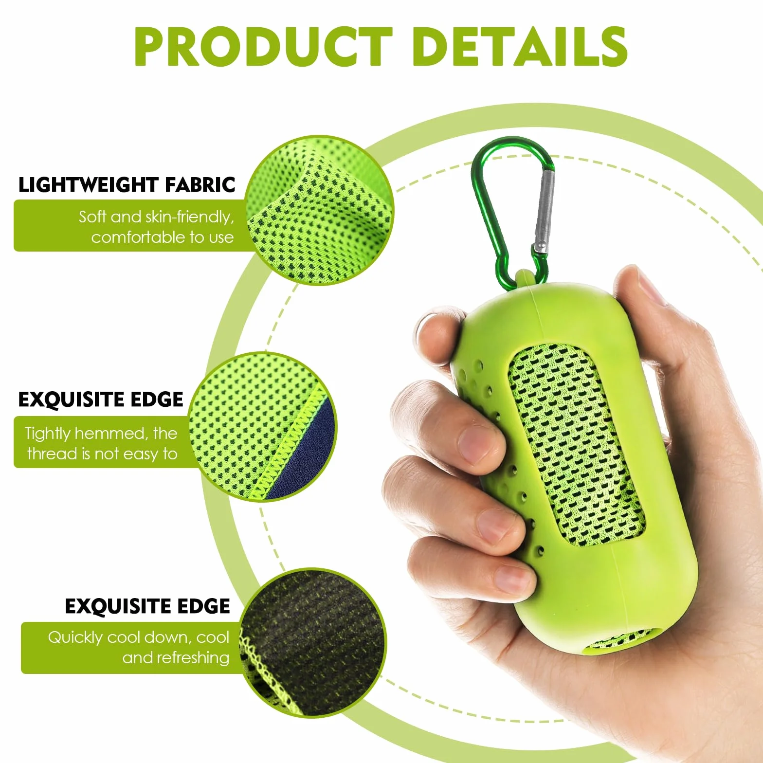 Kühlendes Handtuch 4er Set,Cooling Towel Mikrofaser Kühltuch Sporthandtuch Schnelltrocknend,Schnell kühlend mit Verdunstungskälte,Kühlhandtuch für Fitness Yoga Laufen Outdoor 30x90 cm mit Silikonhülle