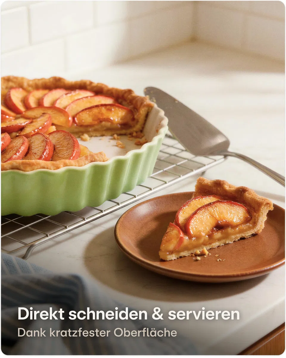 Praknu Tarteform aus Keramik 28 cm - Hoher Rand für Kuchen & Pie - Mit Antihaftbeschichtung - Kratz- und Schnittfeste Quicheform - Einfach zu Reinigen - Tarte Tatin Form