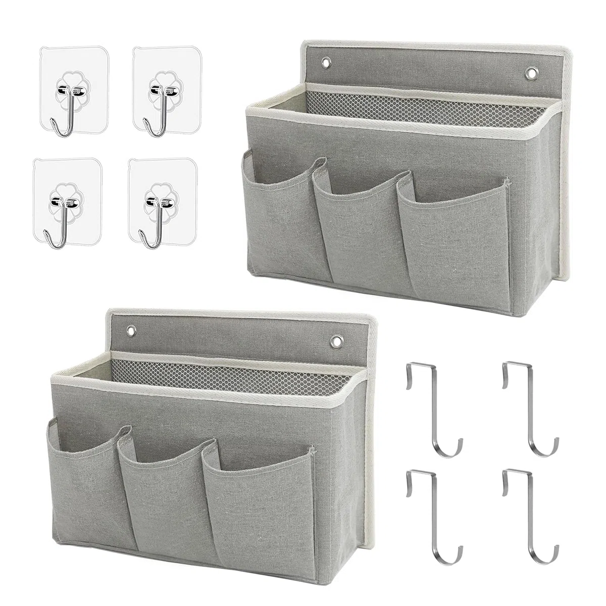 2 Stück Wand Organizer Tasche Hängekörbe Mit Großer Mesh Abteilung Und 3 Taschen Tür Organizer Platzsparend Aufbewahrung Für Schlafzimmer Wohnmobil Camper