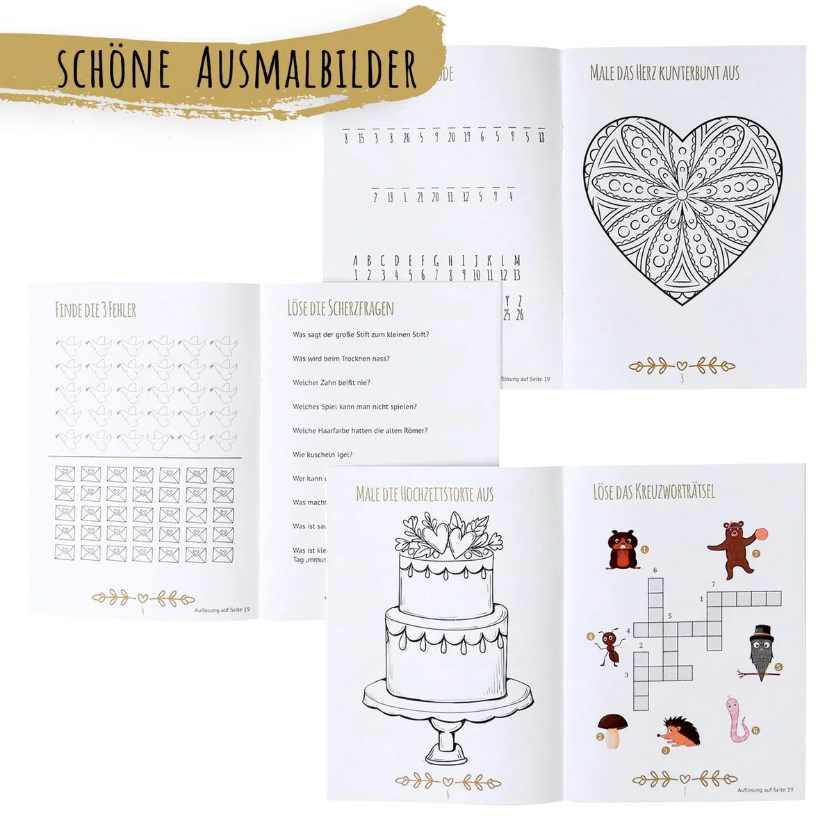 JEKA 10 Hochzeitsmalbuch für Kinder mit Stiften (10er Set), Hochzeit für Kinder, Kinderbeschäftigung Hochzeit, Gastgeschenk Hochzeit, Hochzeit Mitgesbel, Malbuch Hochzeit