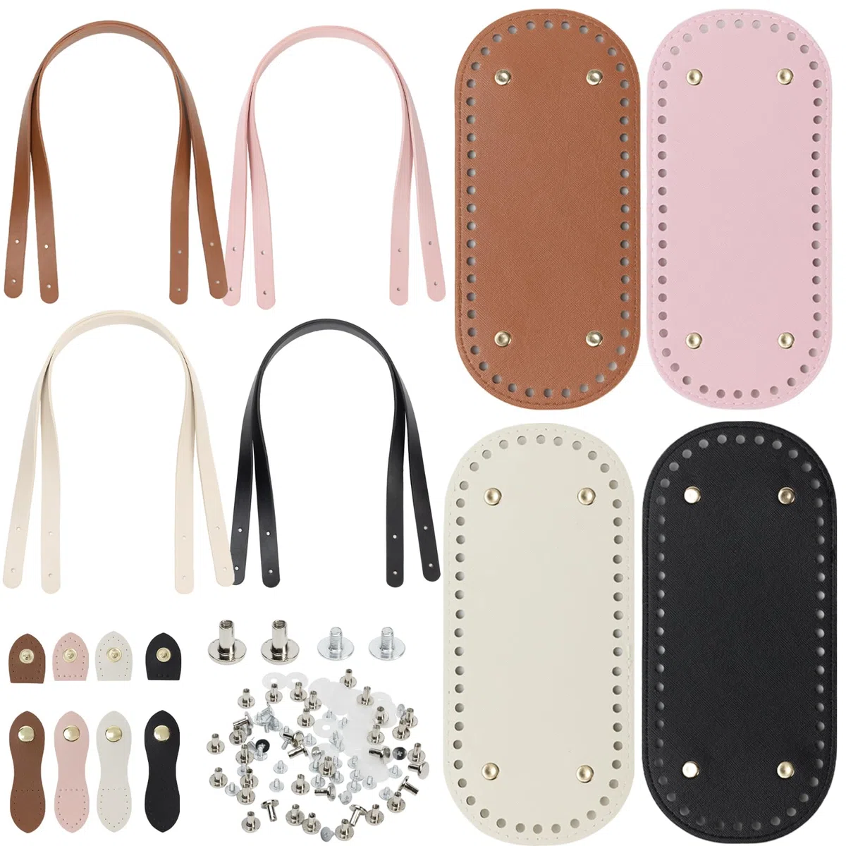 Taschenhenkel Set,Taschenverschluss,Taschenboden Zum Häkeln,Taschengriffe für DIY und Nähen