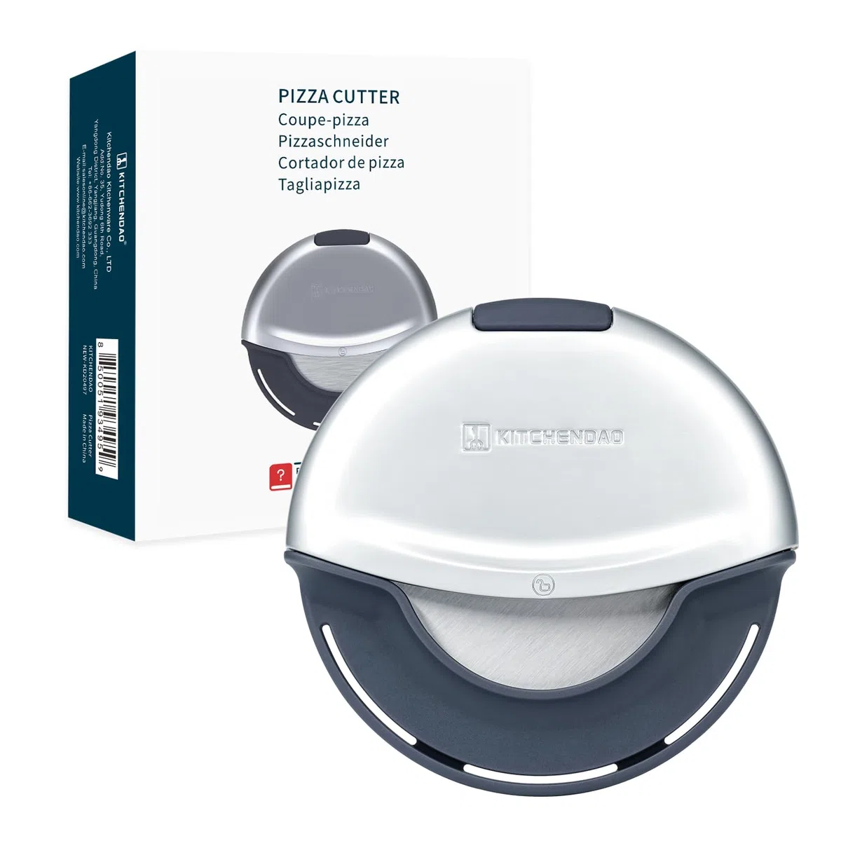 KITCHENDAO Premium Pizzaschneider für hohe Beanspruchung, Pizzaroller mit 10 cm scharfe Klinge mit Schutzkappe