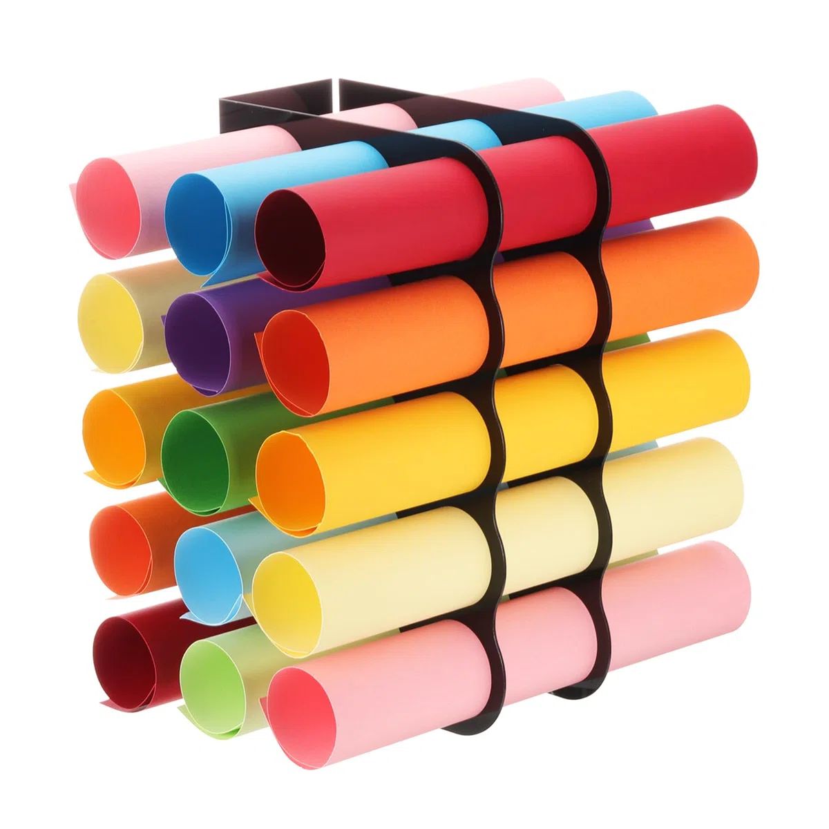 QUARKZMAN Vinyl Rollen Aufbewahrungs Regal 1 Set Acryl Vinyl Rollen Halter für Bis Zu 15-Loch Vinyl Organisation für Bastel Raum Vinyl Rollen Geschenk Papier Schwarz